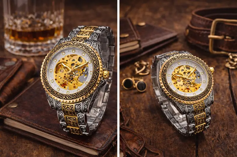 Automatic Mechanical Skeleton Watch for Men - Image 5 in Pune
